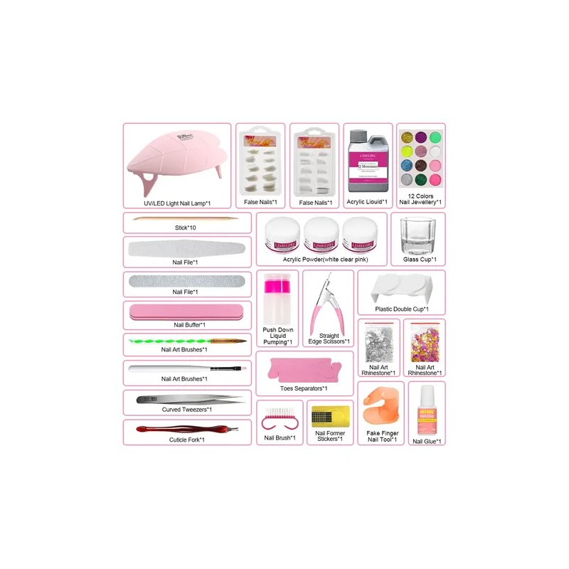 Kit Profesional De Uñas Acrílicas Monómero Líquido