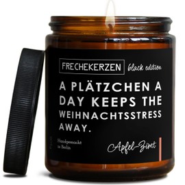 Lustige Duftkerze mit Spruch zu Weihnachten | Handgemacht aus Sojawachs | In Geschenkbox | Valentinstag Weihnachts Geschenk Idee Deko Tischdeko Dekoration |Apfel-Zimt
