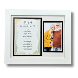 Irish Memorial Gift - Irish Remembrance Message with Picture Frame - Made in USA - Irish Sympathy Gift (Wood Picture Frame Regular)