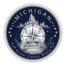 Squiddy Michigan State Circle Round - Vinyl Sticker (7" Wide)