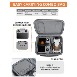 Gdraco Carrying Case for DJI Mini 4 Pro Drone Storage Bag Carrying Case Compatible with DJI Mini 4 Pro and Accessories, dji mini 4 pro kit bag, Handbag