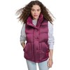 Champion Women's Satin Quilted Puffer Vest with Stand Collar, Dark