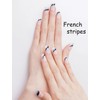 Wahrshei Semi Cured Gel Nail Strips, 20pcs French Strip Gel