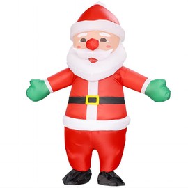 MXoSUM Inflatable Santa Costume for Adult Blow up Santa Claus Costume Inflatable Christmas Costume Funny Xmas Costume