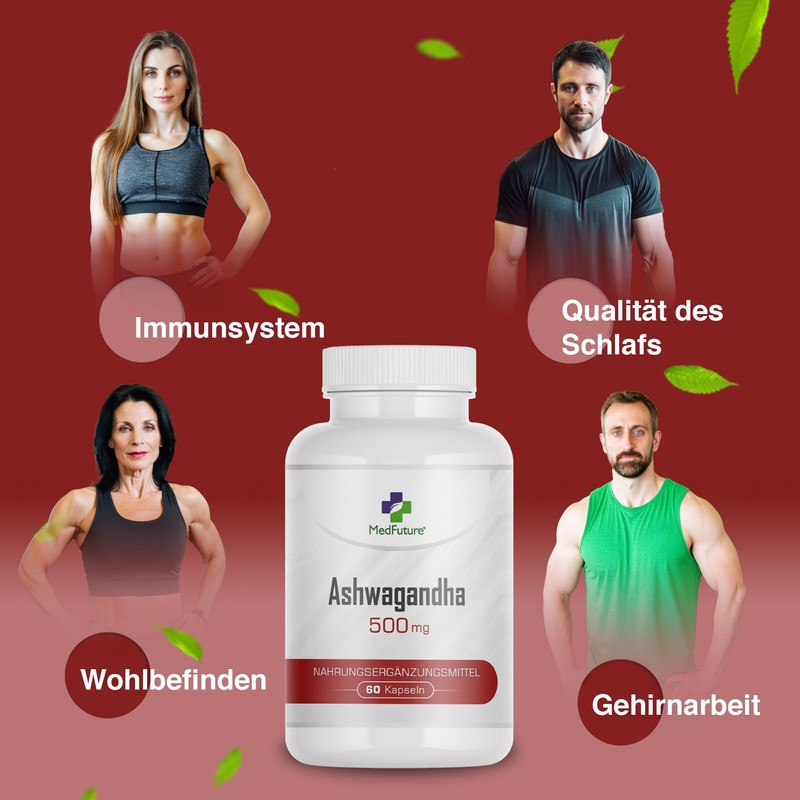 Ashwagandha Extract 500 mg 60 Capsules Indian Ginseng Memory