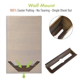 Cozee Bay Bamboo Paper Towel Dispenser, Paper Towel Holder with Lid for Home and Commercial, Wall Mount or Countertop for Multifold, C Fold, Z fold, Trifold Hand Towels (Vintage Brown)