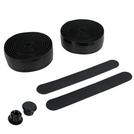 RidingRush Bike Grip Tape Road Bike Perforated PU – Anti-Slip Breathable Bar Tape for Road Bike, Shock Absorbing Bicycle Handlebar Wrap, Black Grip Tape for Cycling Comfort