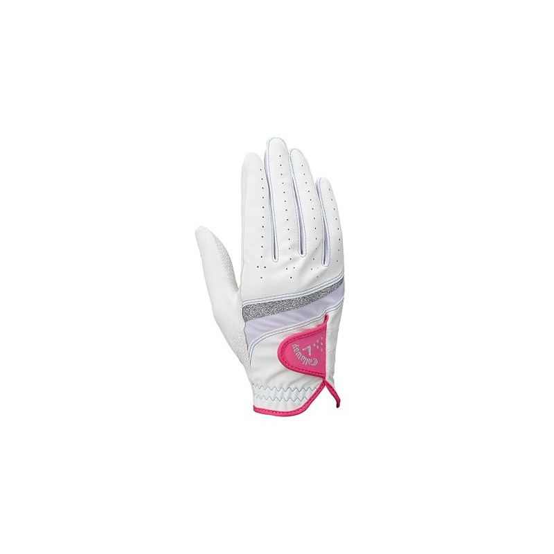 Callaway STYLE DUAL WMS WHT/PNK 21 25 Women's Golf Gloves,
