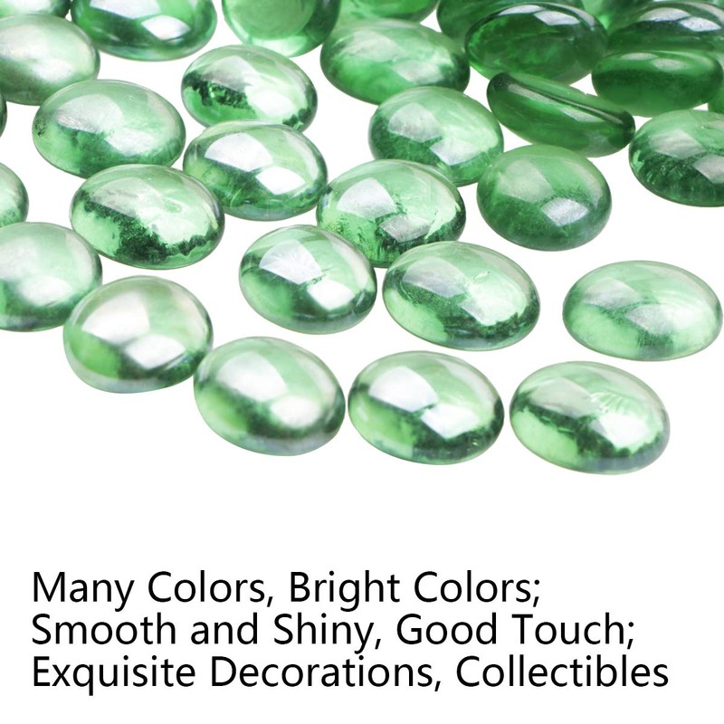 YiYa Green Flat Marble Decorative Beads Glass Gems for Home