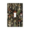 Rougui Decorative Switch Plate Covers Rustic Red Mushroom Plant Green