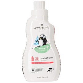 ATTITUDE Laundry Detergent for Baby Clothes, Plant and Mineral-Based Formula, He, Vegan and Cruelty-free Washing Machine and Household Products, Hypoallergenic, Unscented, 35 Loads, 35.5 Fl Oz
