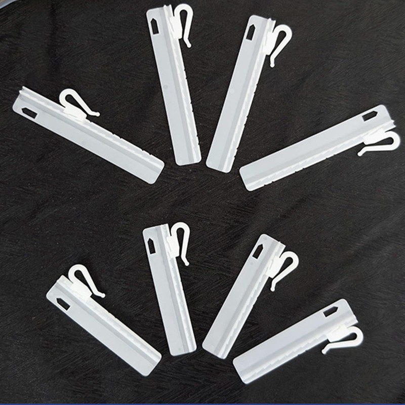 25pcs White Plastic Adjustable Curtain Hooks, Clip-on Drapery Hooks with