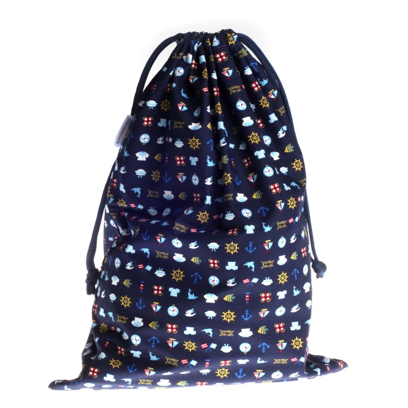 Kids Cotton Drawstring Gym/Swim/Shoe Bag - All at Sea