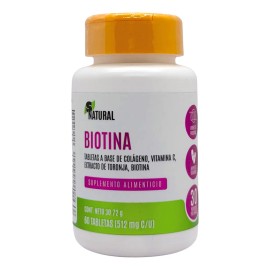 Suplemento Nutricional Vitamina Biotina Colágeno Tabletas Snatural