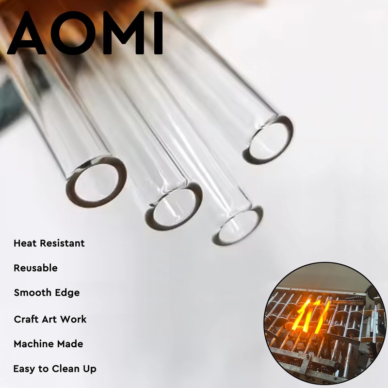 Glass Blowing Tubes, 6pcs 4inch Long Clear Borocilicate Glass Tubes