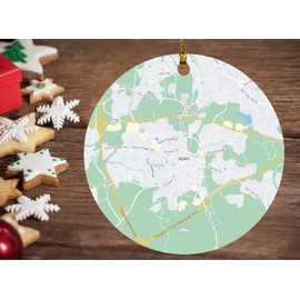 Apex NC Ornament Apex North Carolina Map Decor Apex City Souvenirs Ornament 3" Christmas Tree Gift Family and Friend