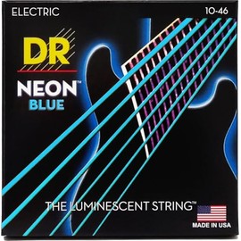 DR Strings NBE-10 Hi-Def Neon Blue K3 - Cuerdas para guitarra eléctrica, 0.010-.046 medianas