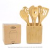 Dehaus® Stylish Bamboo Utensil Holder - Wooden Kitchen Utensils Organiser