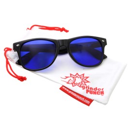 Golf Ball Finder Glasses - Casual Classic Style True Blue Lens Sunglasses - Men and Women (Black)