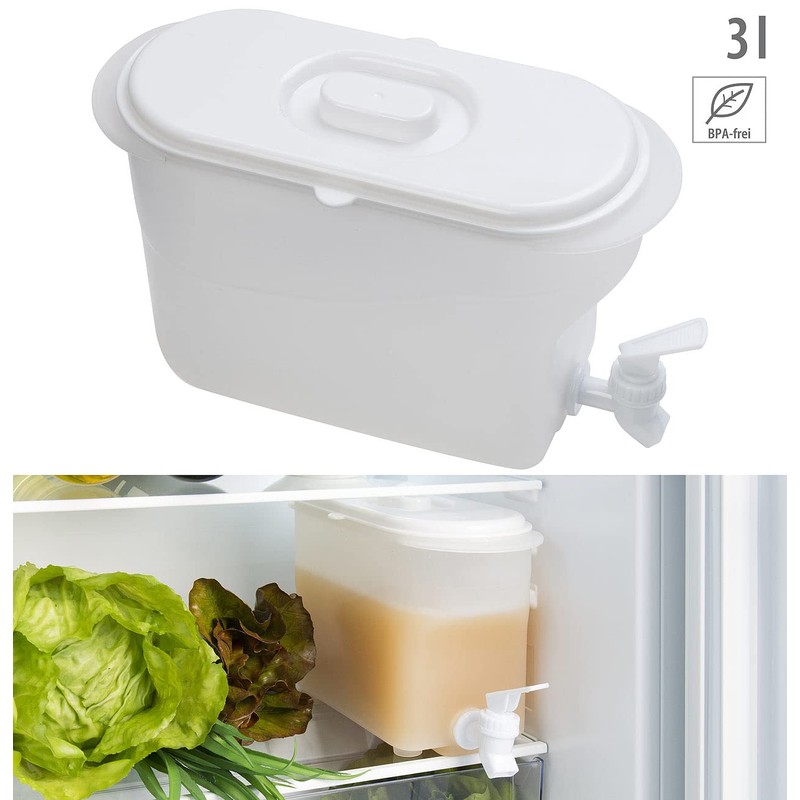 Rosenstein & Söhne Beverage Dispenser: Refrigerator Drinks Container with Spigot