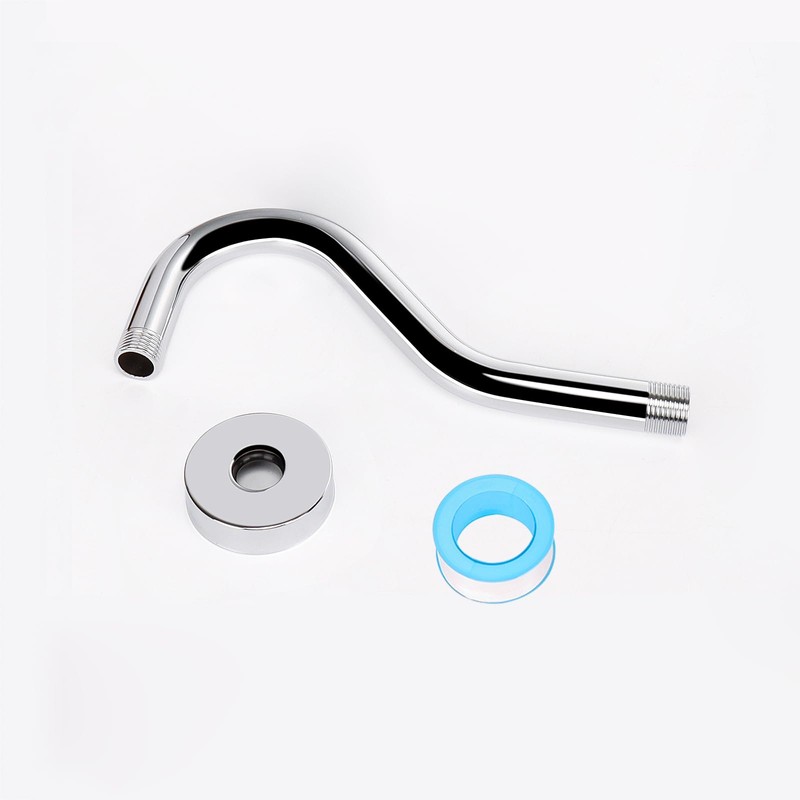 NearMoon J Shaped Shower Extension Arm, Stainless Steel Shower Head