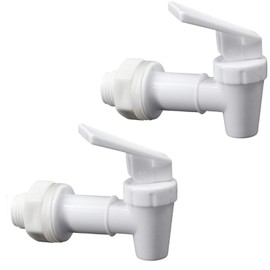 Hgzaccompany Replacement Cooler Faucet Water Bottle Jug,Water Dispenser Tap Set,BPA-Free Plastic Spigot Spout Water Beverage Lever Pour Dispenser Valve,Water Crock Tap (2 White)