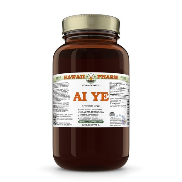 Ai Ye (Artemisia Argyi) Dry Leaf Glycerite, Made in Hawaii,