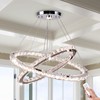 Finktonglan Dimmable Crystal Chandelier, 23.6'' Oval 2 Rings Modern Chandeliers