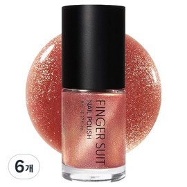Fingersuit Nail Polish, 6 pieces, 8ml, Veiled Rouge / 핑거수트 네일 폴리쉬, 6개, 8ml, 베일드 루즈