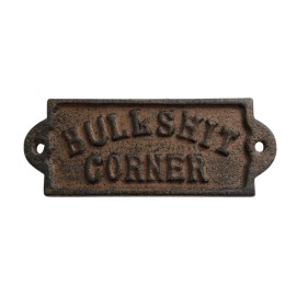 Cast & Timber Co. Bullshit Corner Cast Iron Sign Rustic Wall Plaque Man Cave Bar Garage Decor