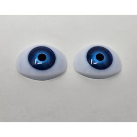 Pair of Zim's 12mm Iris Oval Realistic Plastic Human Dolly Eyes for Craft Dolls, Toys or Puppets (Pack of 2) (Blue)