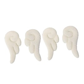 Baluue 2 Pairs Angel Wings Hairpins Cartoon Leather Hair Clips Non Clamps Lovely Headdress Adornment for Girl (white Angle Pattern)