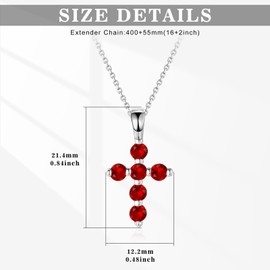 Redsprit Cross Necklace for Women Cubic Zirconia Faith Christian Crucifix Pendant Necklace Dainty Gemstones Jewelry Anniversary Birthday Gifts