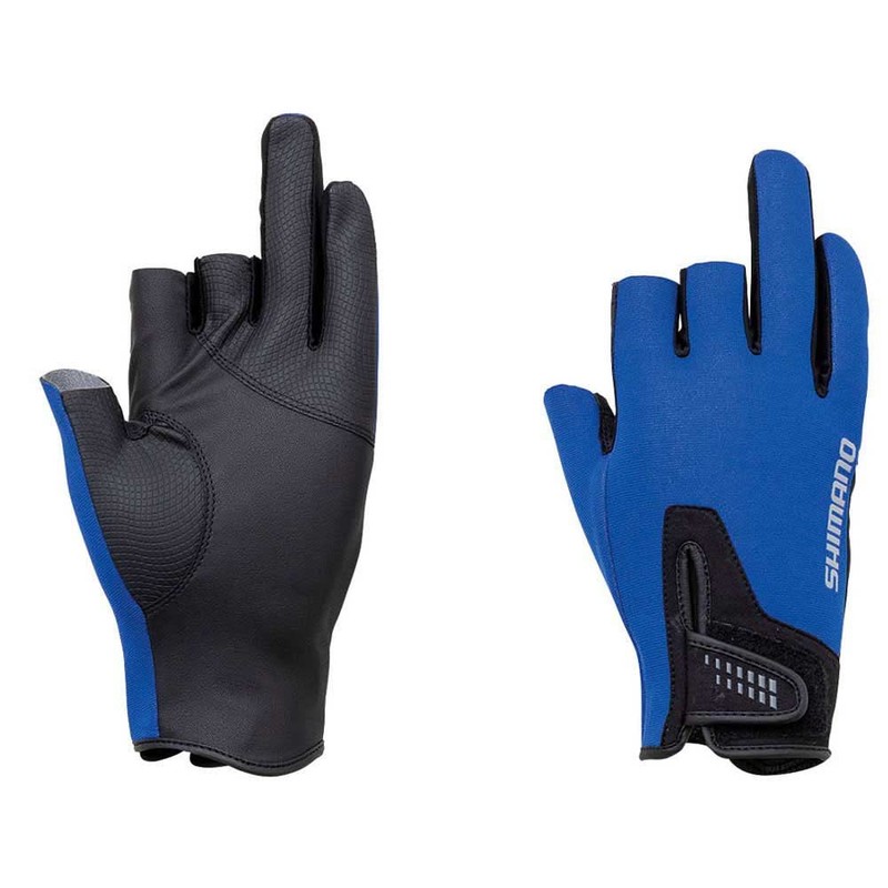Shimano GL-091Q Pearl Fit Gloves, 3-Cut Blue, XL