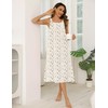 SWOMOG Women's Cotton Nightgowns Sleeveless Night Gown Embroidery House Dress
