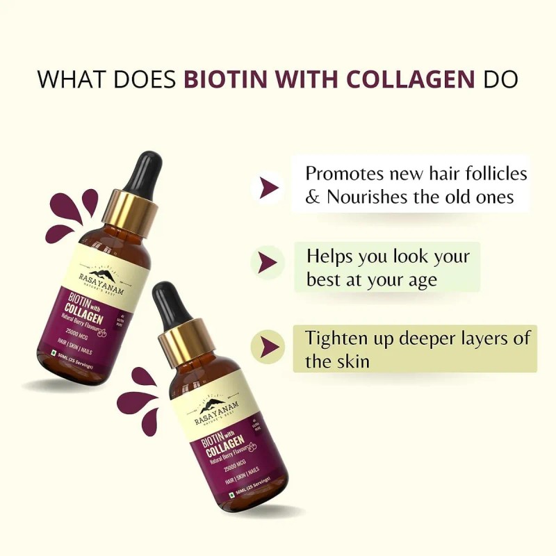 India Biotina Líquida Y Colágeno Crecimiento Cabello