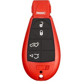 1 New Red Keyless Entry Remote Start Car 5 Button Key Fob Fobik M3N5WY783X IYZ-C01C For Grand Cherokee and Commander