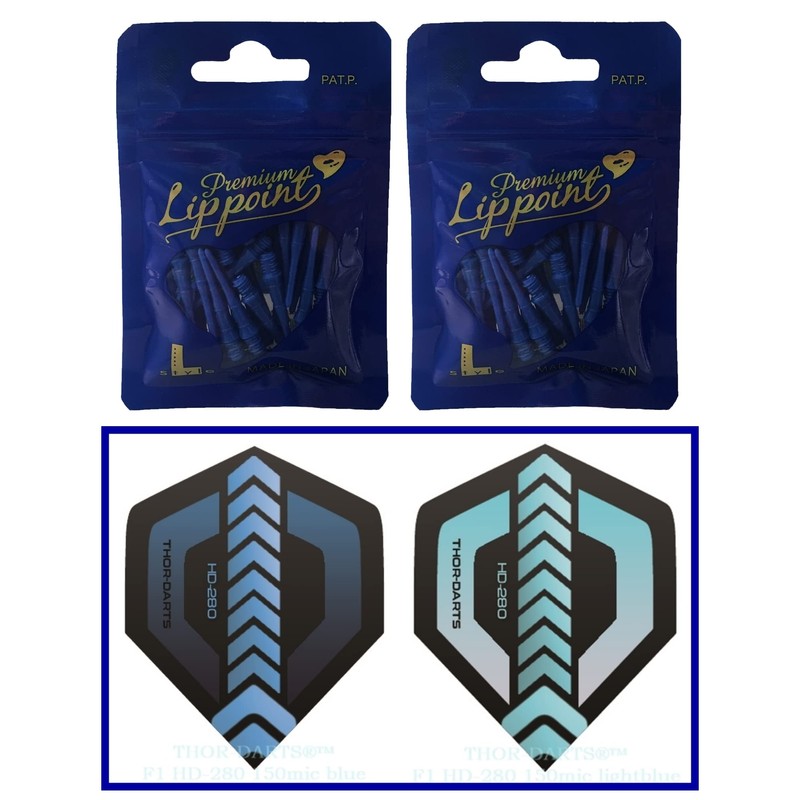 THOR-DARTS L-Style Dart Tips in Double Pack Flights (2 x