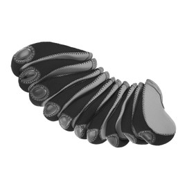 M METERXITY 10 Pack Golf Club Iron Head Covers - Visible Window Golf Club Iron Wedge, Fits Most Clubs, Apply to Golf Sport (Gray Black)