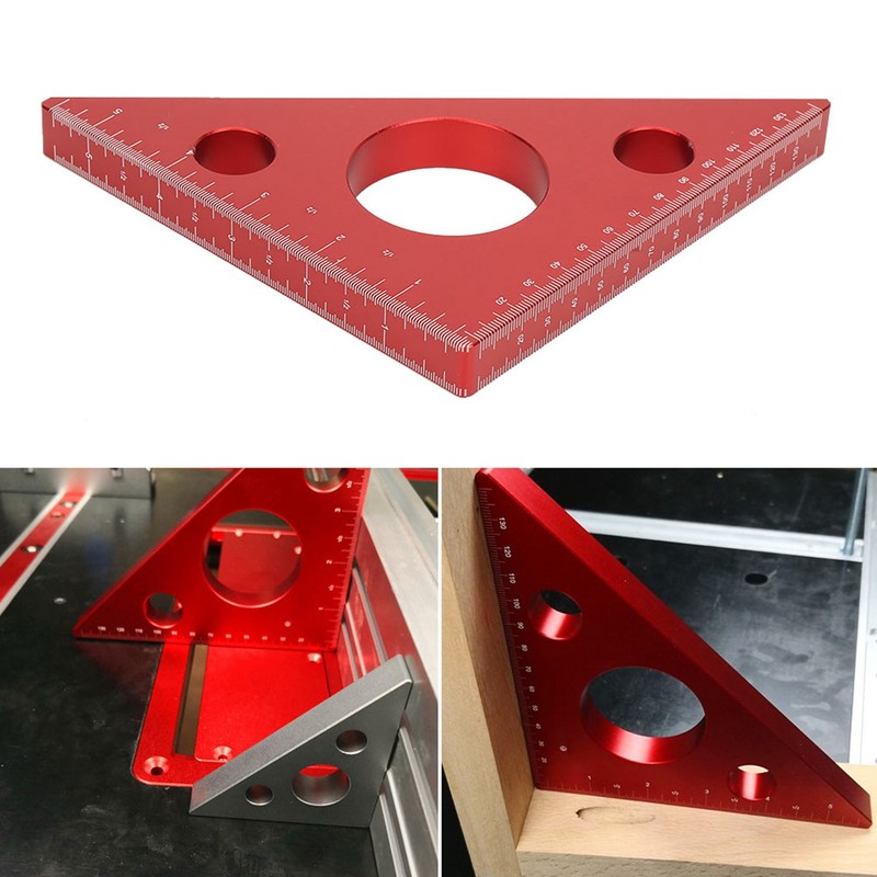 Aluminum Alloy Right Angle Ruler DIY Woodworking Triangle Ruler Measuring