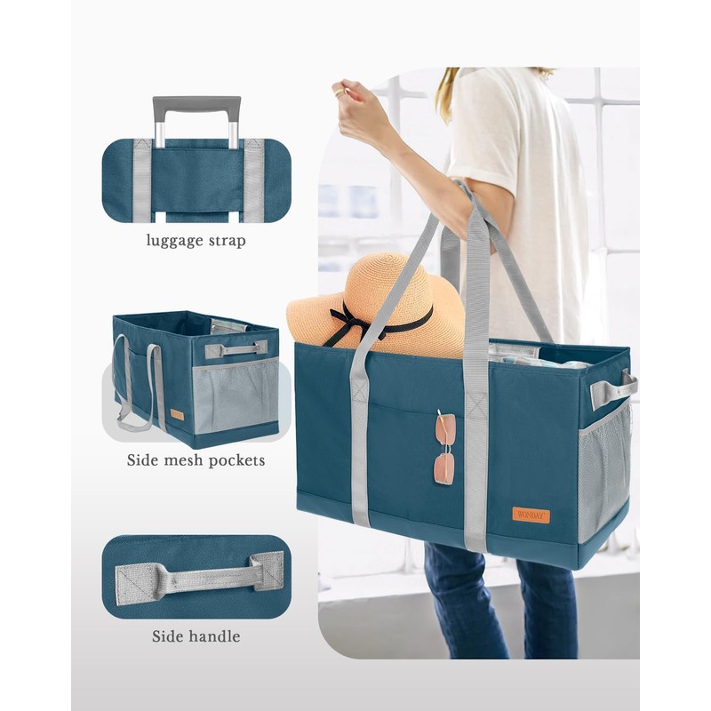 WONDAY Large Stand Up Utility Tote Bag, Reusable Grocery Bags