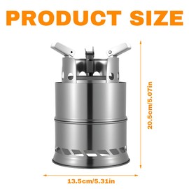 KUWUNG Table Top Fire Pit, Portable Stainless Steel Camping Fire Pit, Small Camping Stove for Camping, Outdoor, Patio - Wood Burning/PelletFueled