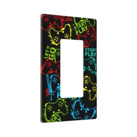 Video Game Single Gang Rocker Light Switch Cover Plates Decorative Outlet Covers, 1 Gang Rocker Wall Plate
