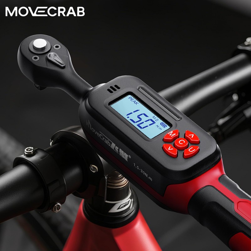 MOVECRAB 1/4" Drive Digital Torque Wrench, 1-22 Ft.lb/1.5-30 N.m, ±2%