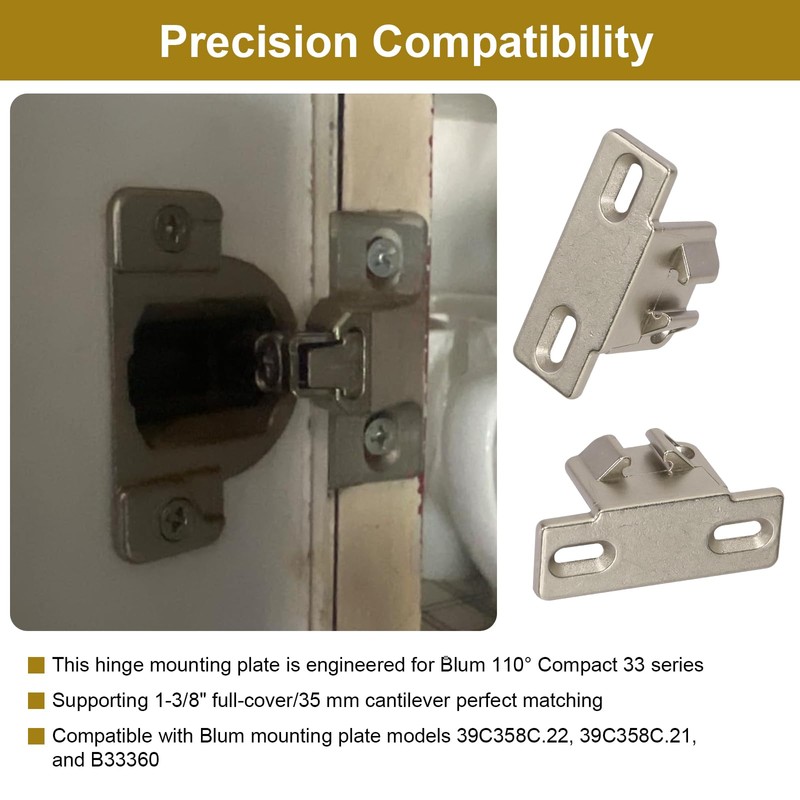 Hinge Mounting Plate Replacement for Blum 1 3/8" Overlay 110