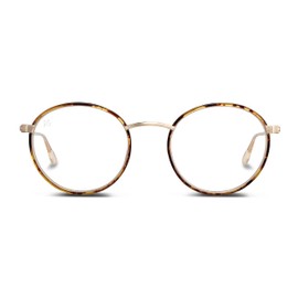 NOOZ Optics Unisex Reading Glasses - Slim & Lightweight Reading Glasses for Women & Men with Compact Case - ELA DUAL Round