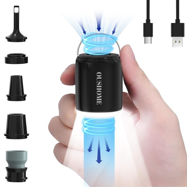 Oushome Portable Air Pump for Inflatables, 4.5 KPa Ultra-Mini Air