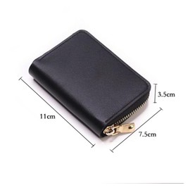 20 Cards Portable Leather Card Holder, Credit Card Bank Card ID Card Holder with a Lots of Space,Easy to Carry Leather Small Business Card case for Woman and Men with a Full Around Zipper