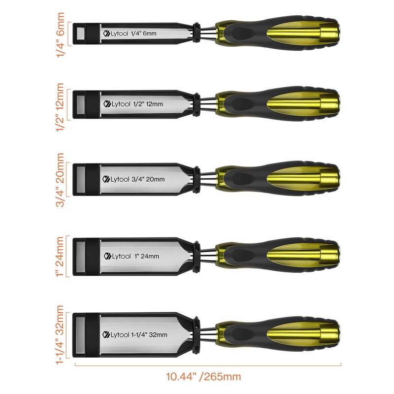 Lytool 5 Piece Wood Chisels Set, Wood Working Chisel Set