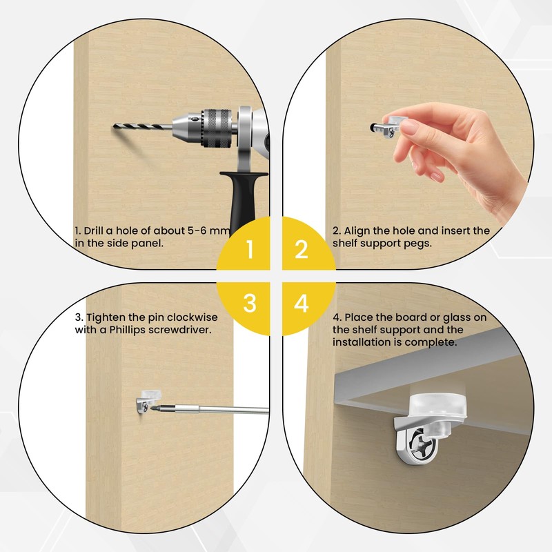 SATUY 5mm Shelf Support Peg with Suction Cup, Heavy Duty